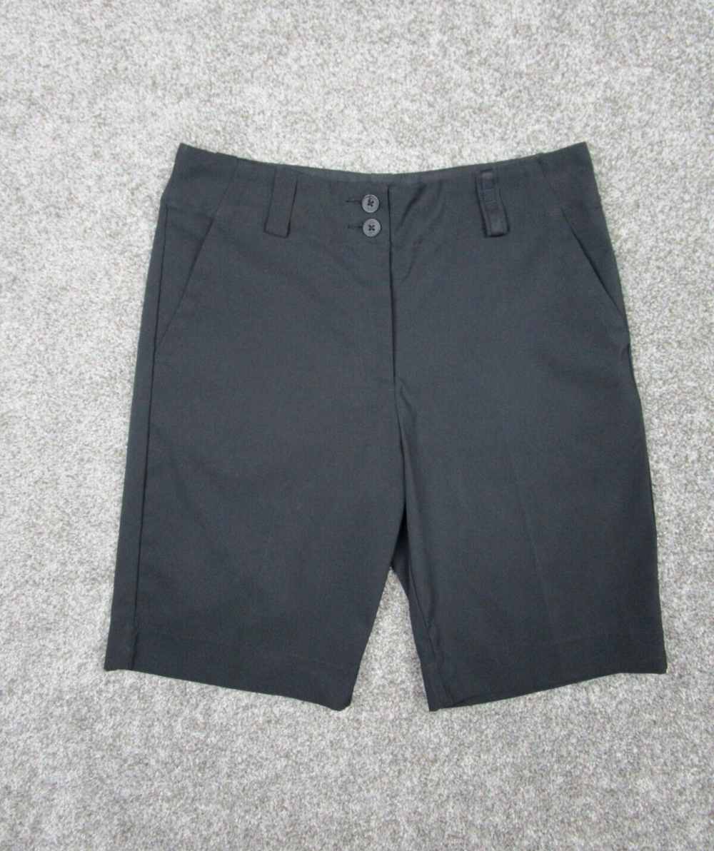 Nike Golf Shorts Women Sz 2 Black Stretch Lightweight DriFit Bermuda NikeGolf